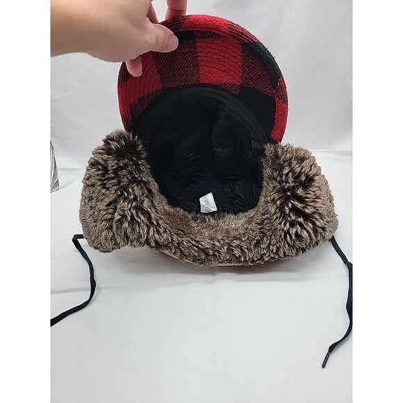 Target Brand Kids Checkered Trapper Hat Red/Black L/XL 14 Years+ - Picture 5 of 7